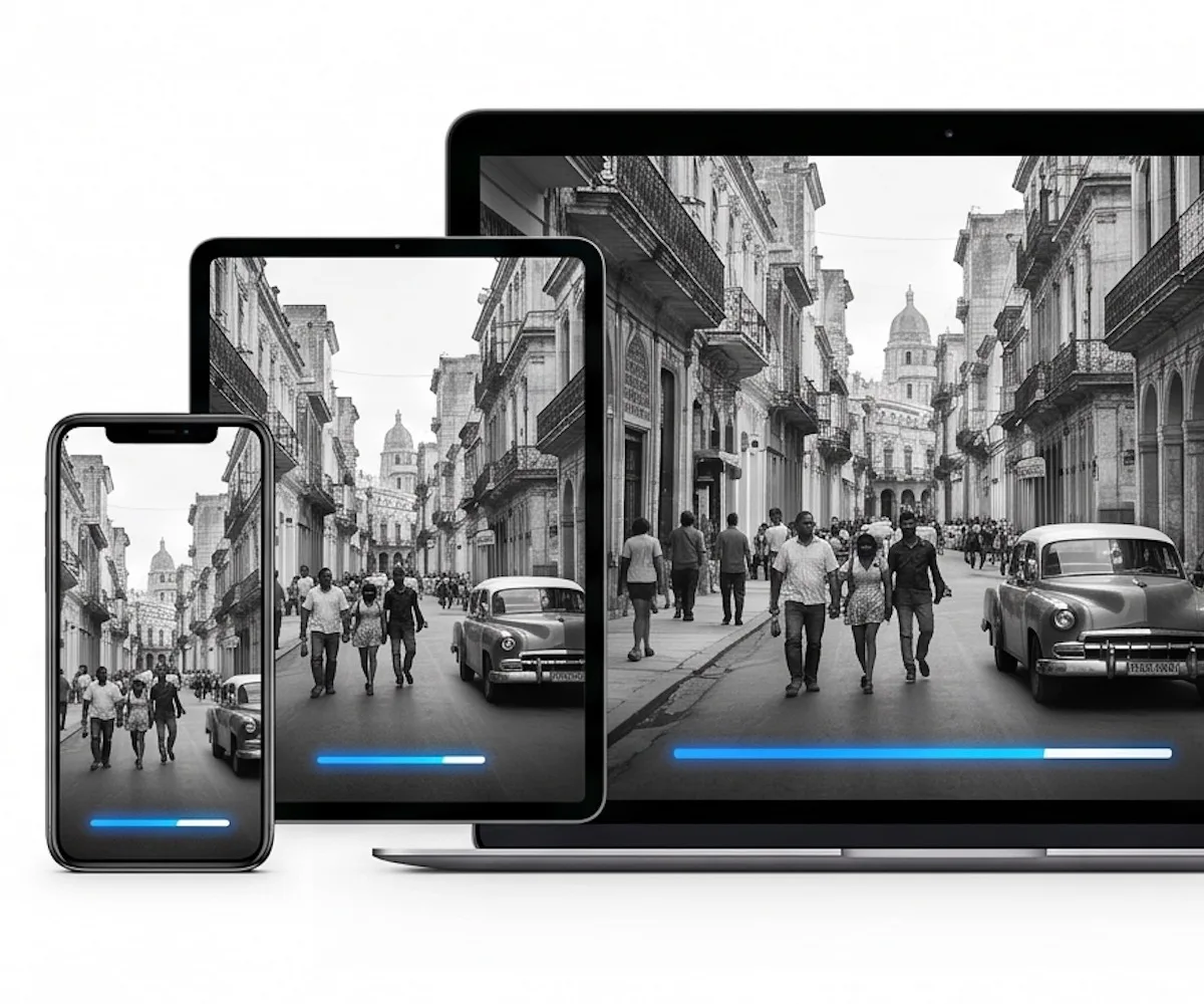Black and white filter working on phone tablet and desktop
