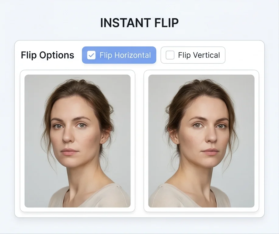Instant flip image result the moment a photo is added