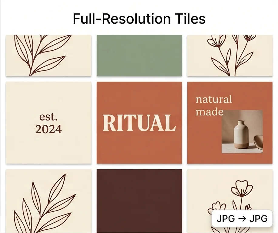 Image splitter output tiles at original resolution