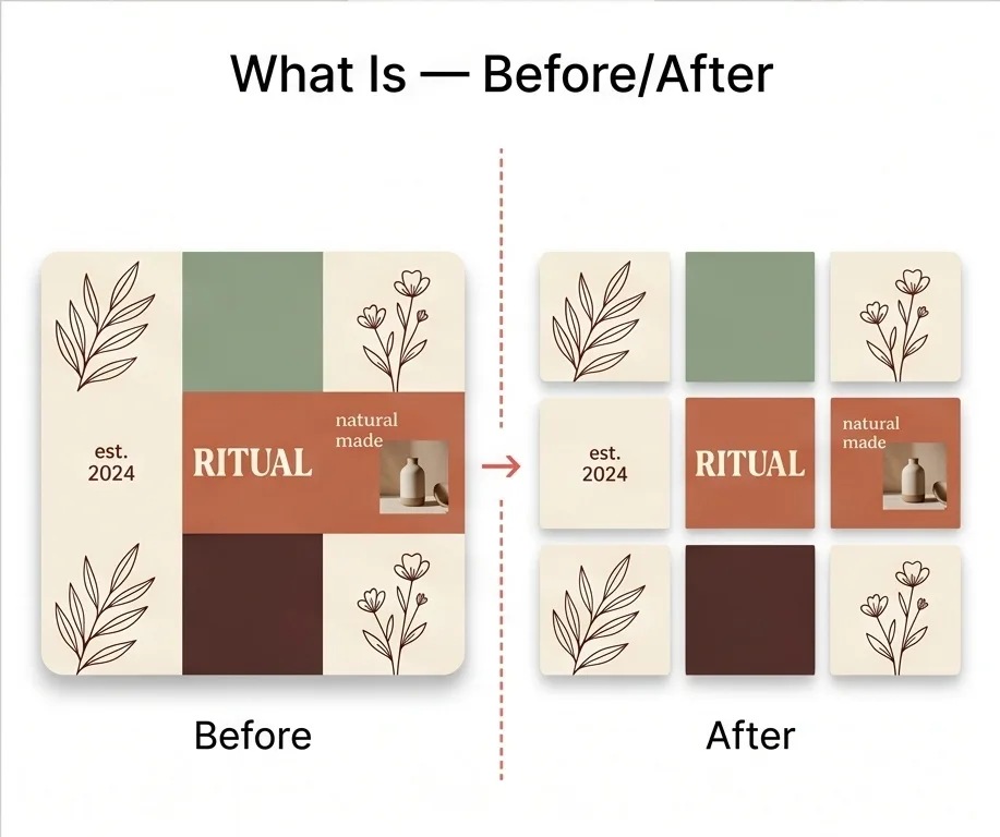 Image splitter cutting a photo into a 3 by 3 grid