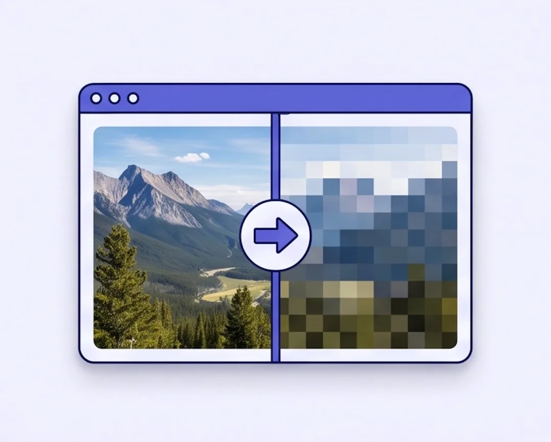 Instant pixelate image effect after photo is added