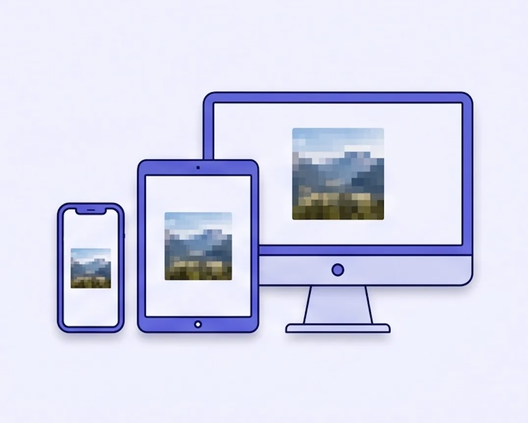Pixelate image tool working on phone tablet and desktop