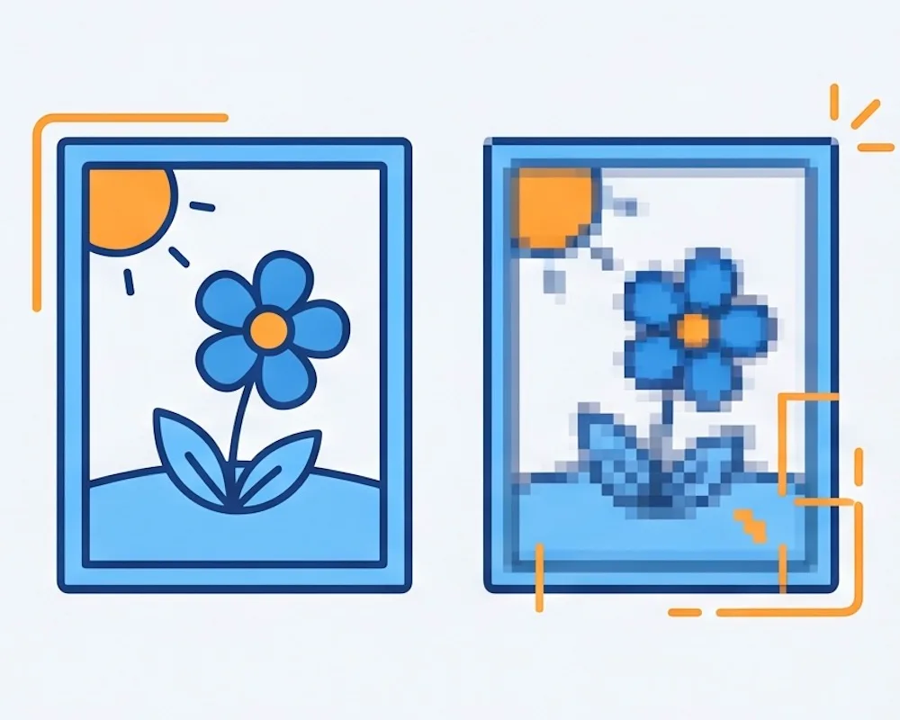 Before and after preview when reducing image quality