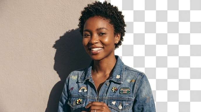 Checkerboard preview showing transparent background result