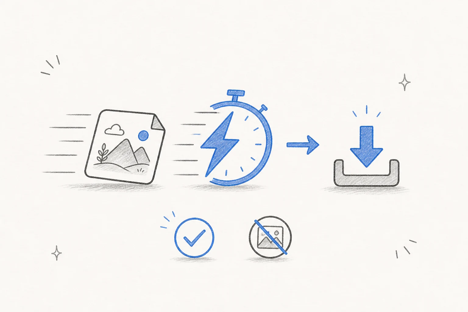 Hand-drawn fast PNG resize and free download