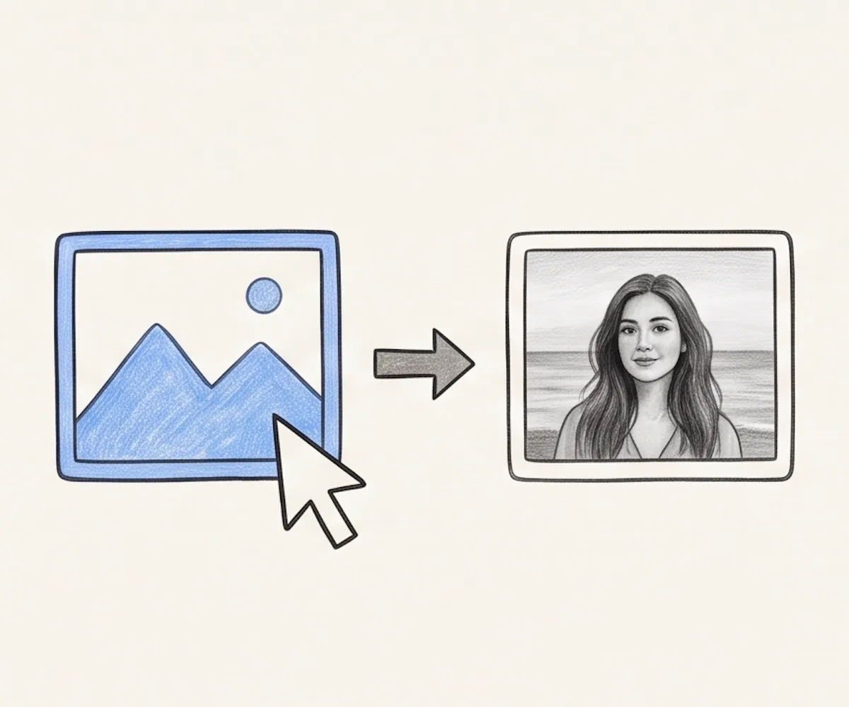 Simple grayscale image tool with one clear step