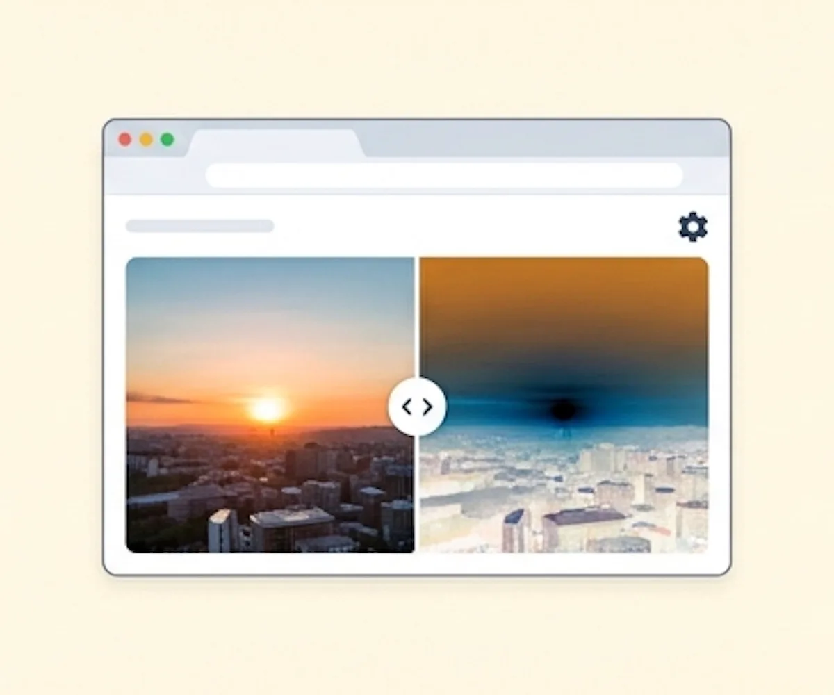 Side-by-side preview after inverting an image